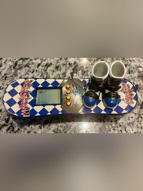 Blue Monster Skateboard LCD Handheld Game - Retro Electronic Toy